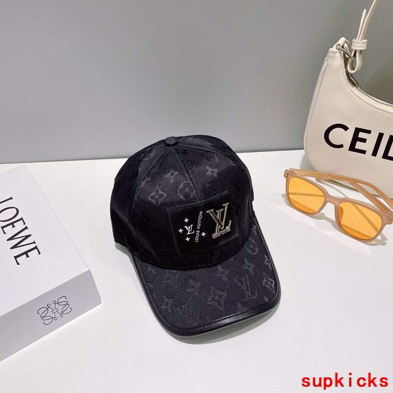 Close-up detail view of Louis Vuitton unisex cap