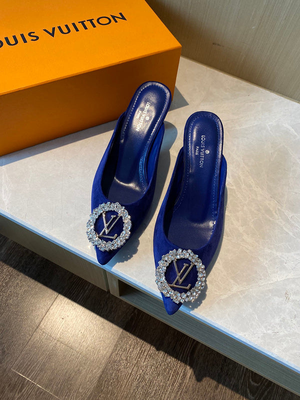 Louis Vuitton shoes Style 261 - front view, classic monogram styling