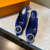Louis Vuitton shoes Style 261 - front view, classic monogram styling