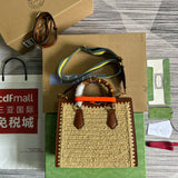 Side view of crisp structured handbag