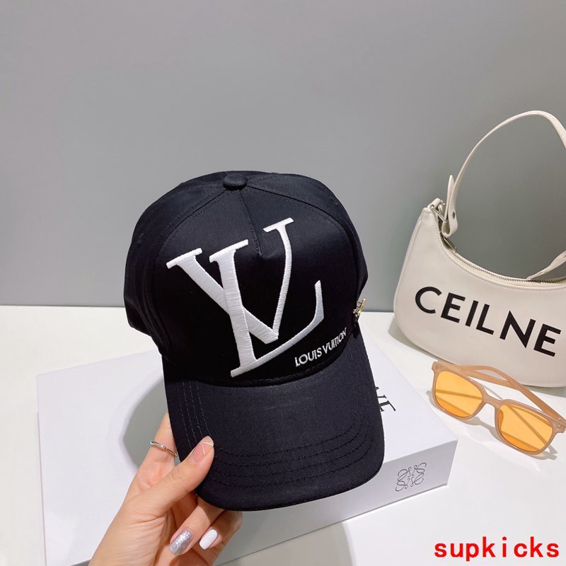 Close-up detail view of Louis Vuitton unisex cap