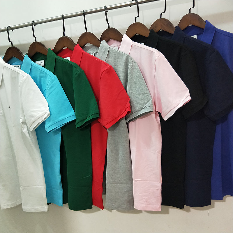 Full styled look of Lacoste luxury clothing with monogram-inspired silhouette
