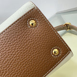 Refined Vegan Leather Handbag - Smooth Faux-Leather Exterior | Women's Premium Handbag #1092 - styled full view (image 7) of designer-inspired handbag