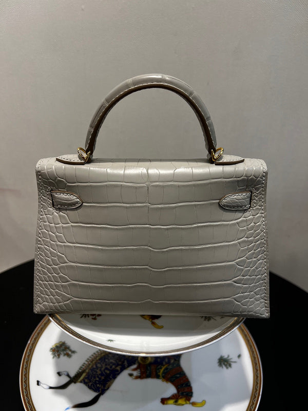 Polished bag shown from front angle