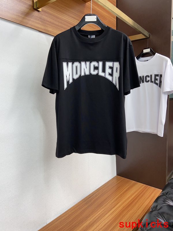 Front view of Moncler luxury clothing with relaxed-fit cut