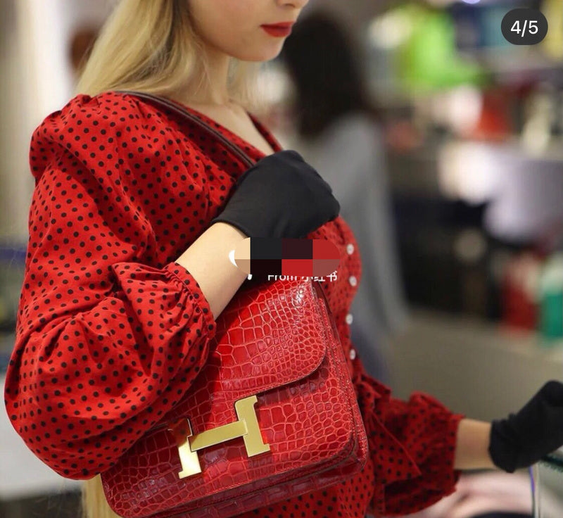 Close-up detail of polished bag design