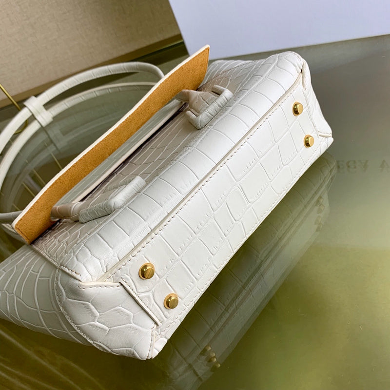 Bold Faux Leather Handbag - Signature Hardware Accents | Women's Everyday Carry Handbag #1730 - texture close-up (image 9) of designer-inspired handbag