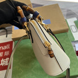 Side view of versatile structured handbag