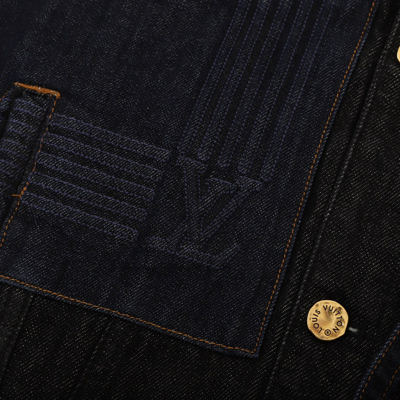 Full styled look of Louis Vuitton luxury clothing with logo-detail design