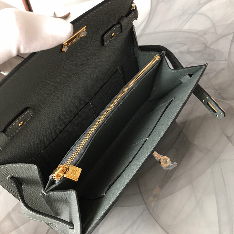 Side view of chic structured handbag