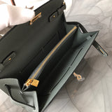 Side view of chic structured handbag
