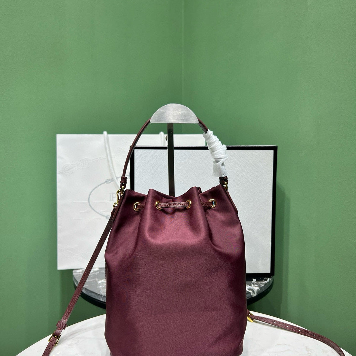 Wallets? Pd Duet Re-nylon Bucket Bag Premium Leather Designer Wallet