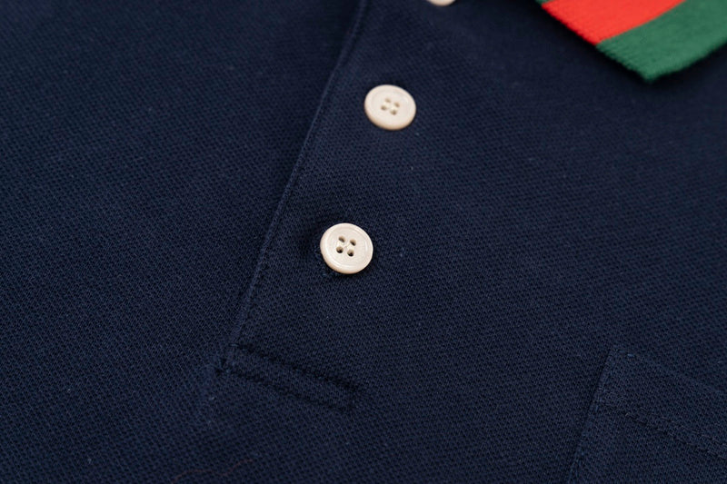 Front view of Polo cotton polo shirt with logo-detail design