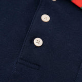 Front view of Polo cotton polo shirt with logo-detail design