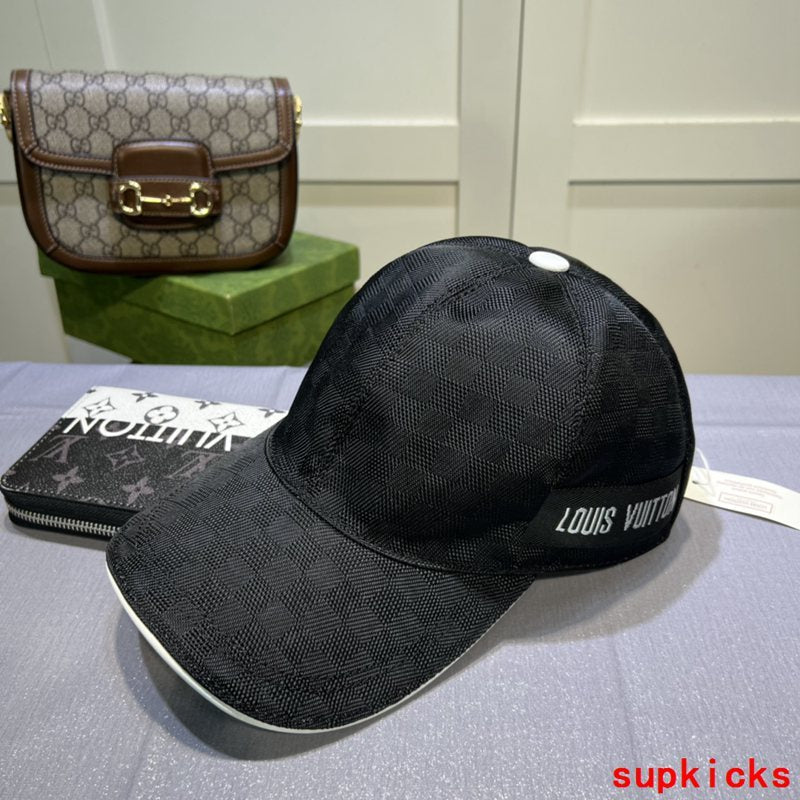 Close-up detail view of Louis Vuitton unisex cap