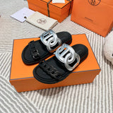 Hermes sandals Style 215 - close-up of elevated everyday design