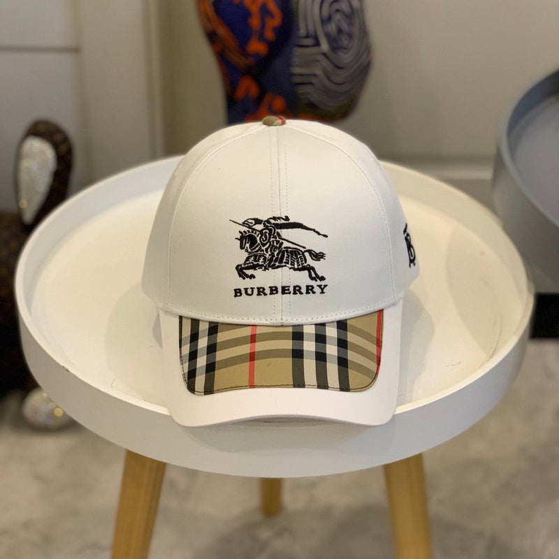 Close-up detail view of Burberry unisex cap
