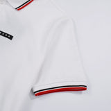 Front view of Polo cotton polo shirt with signature branding