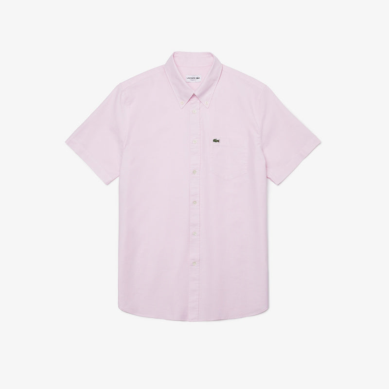 Close-up detail shot of Lacoste luxury clothing with logo-detail design