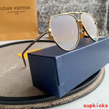 Close-up detail view of Louis Vuitton unisex sunglasses