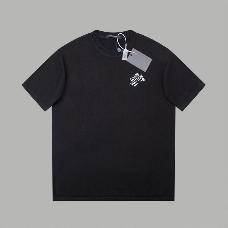 Close-up detail shot of Louis Vuitton cotton t-shirt with relaxed-fit cut