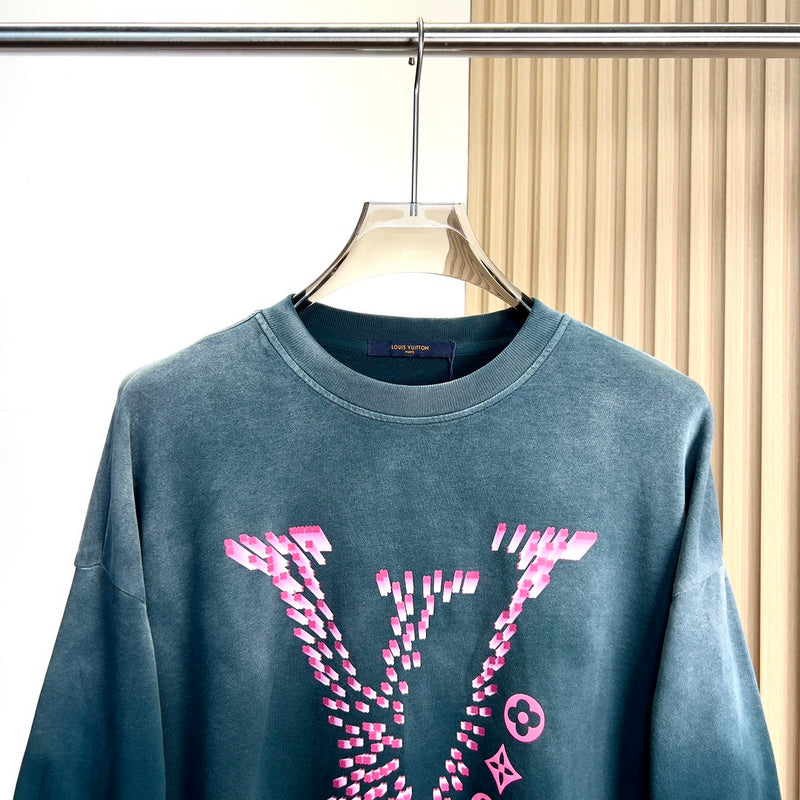 Close-up detail shot of Louis Vuitton luxury clothing with everyday silhouette