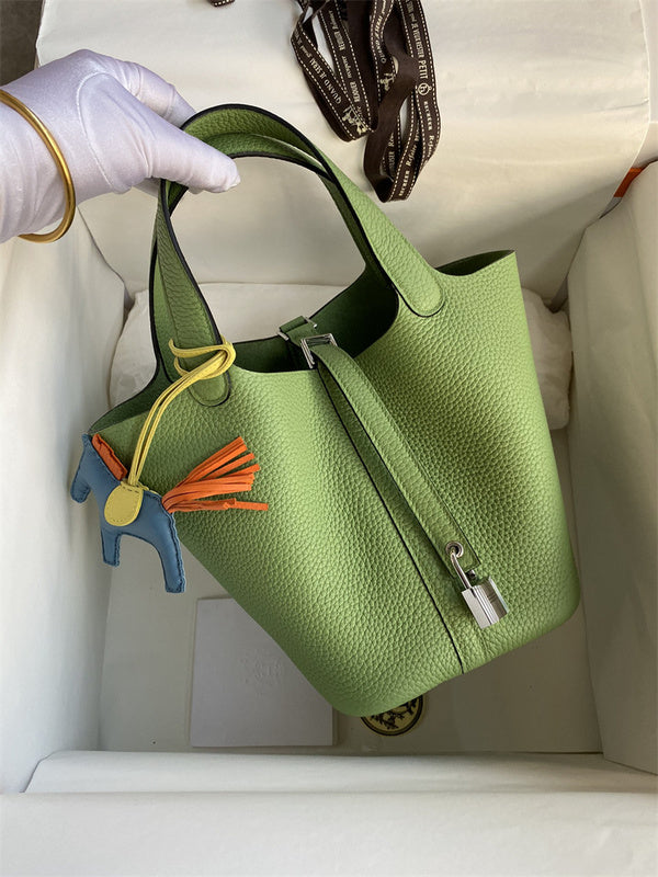Sophisticated bag shown from front angle