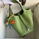 Sophisticated bag shown from front angle