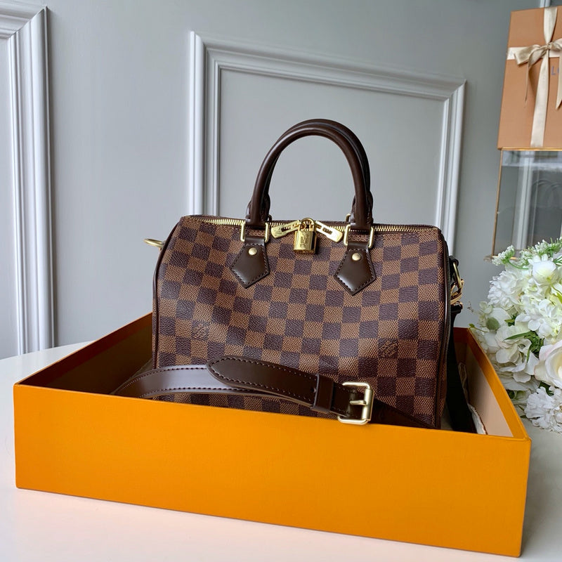 Top view of polished signature women's handbag – women's luxury handbag