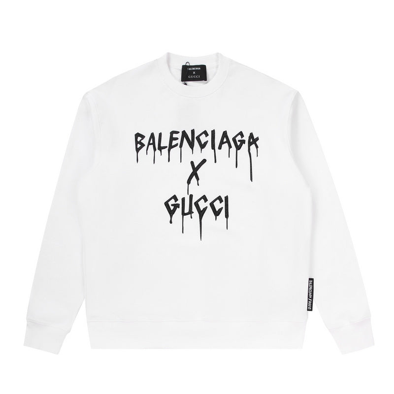 Front view of Gucci luxury clothing with signature branding