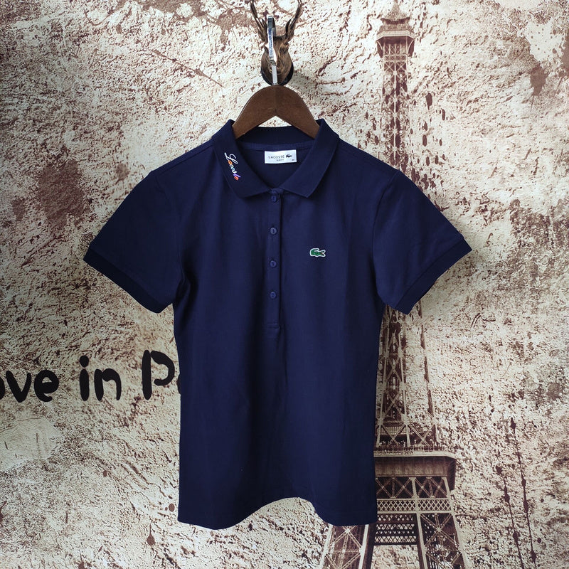 Full styled look of Lacoste luxury clothing with signature branding