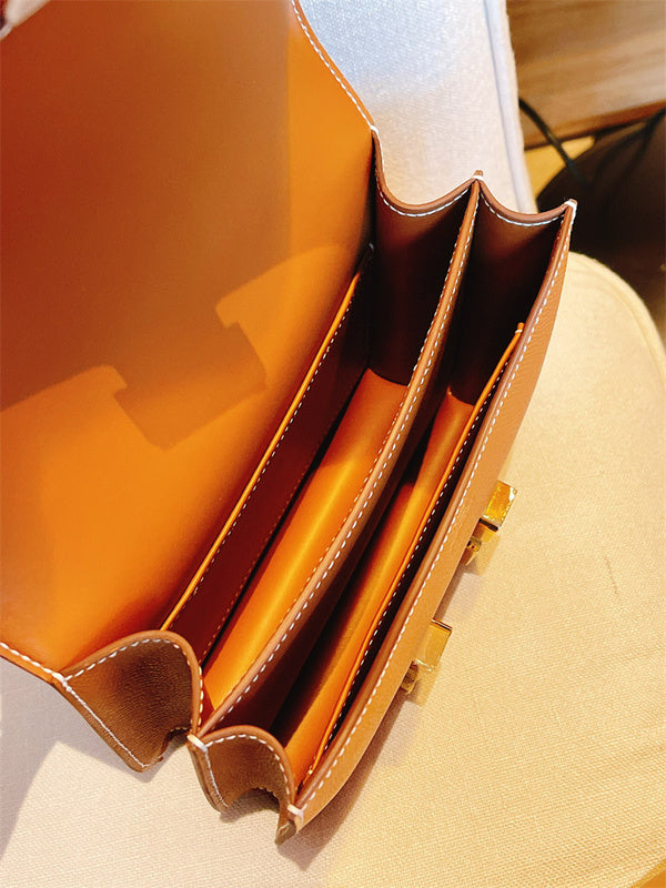  polished structured bag detail view showing craftsmanship