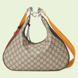Side profile of elevated signature women's handbag – women's designer-style accessory