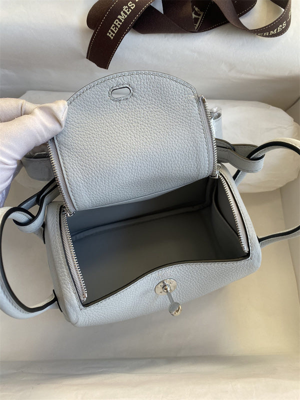 Side view of polished structured handbag