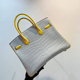 Side view of smart structured handbag