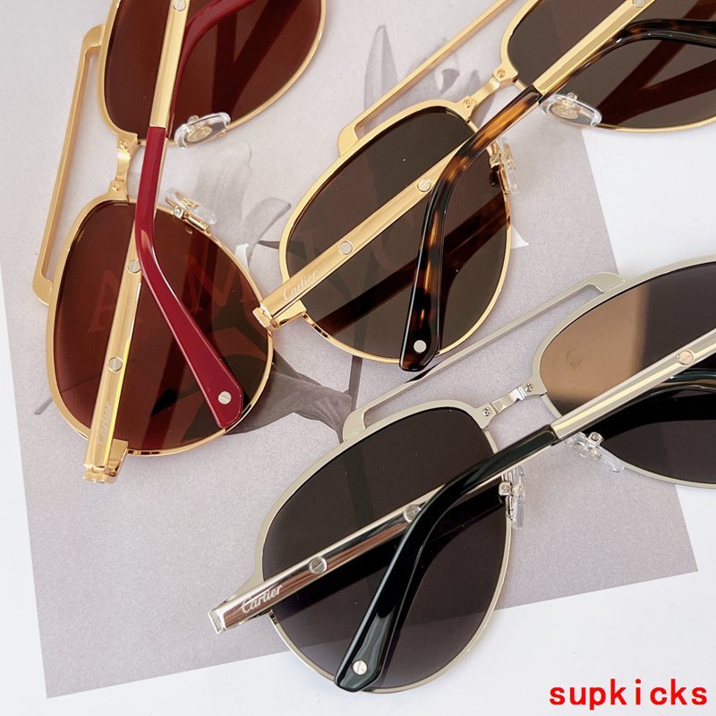 Close-up detail view of Cartier unisex sunglasses