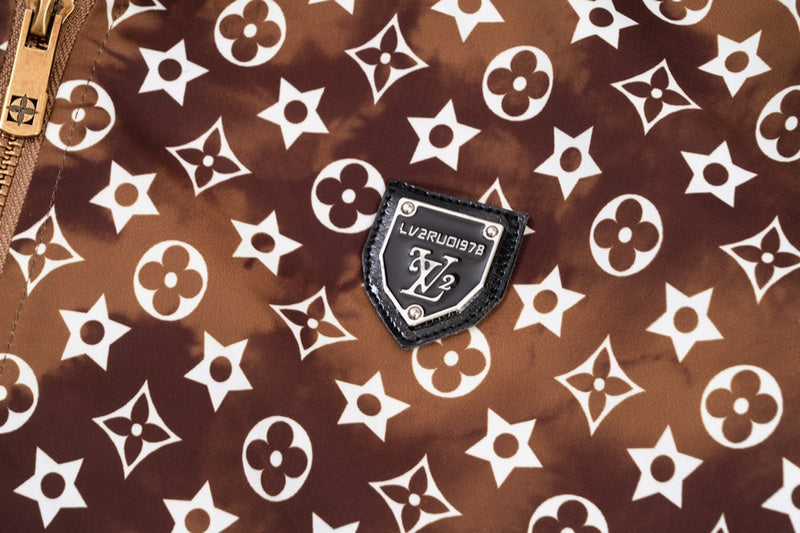 Back view of Louis Vuitton luxury clothing with logo-detail design