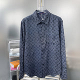 Back view of Louis Vuitton luxury clothing with label-forward styling