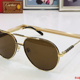 Close-up detail view of Cartier unisex sunglasses