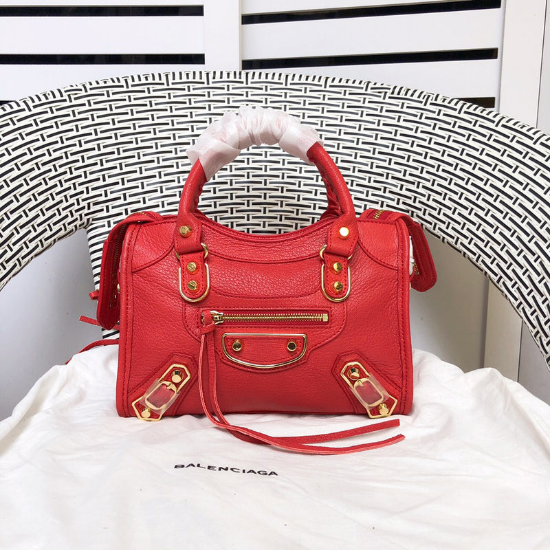 Front view of classic structured women's handbag – women's statement bag
