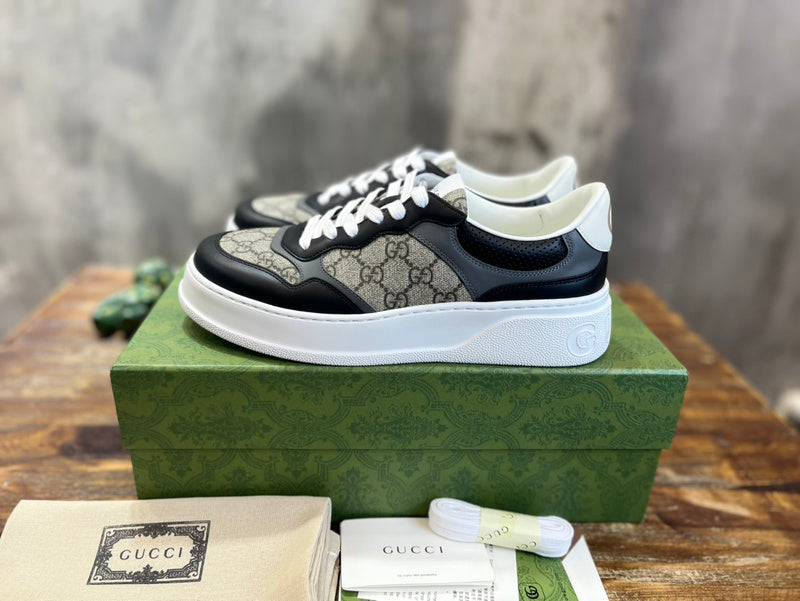 Gucci Fashion sneakers in stone beige bold athletic profile front view