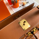 Understated bag shown from front angle