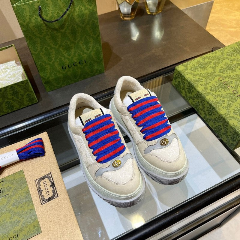 Gucci clean off-white luxury sneakers view 6 bold athletic profile