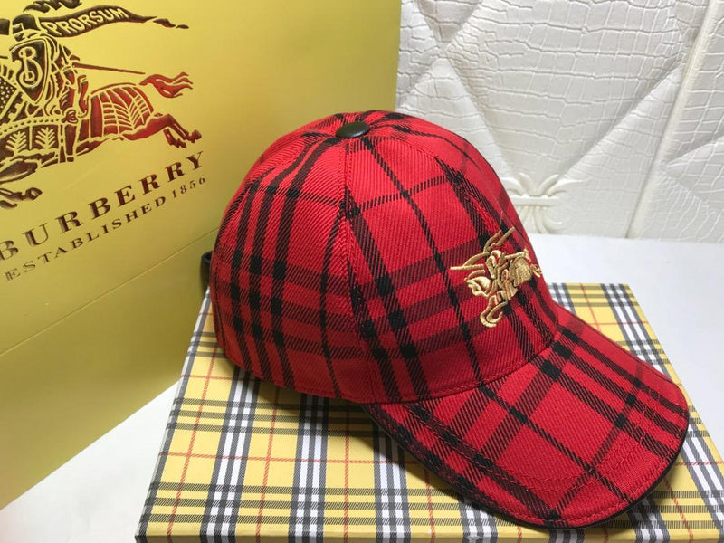Angled view of Burberry unisex cap