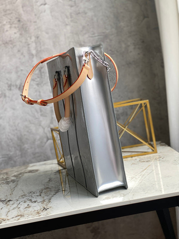 Styled lifestyle shot of modern statement women's handbag – women's designer-style accessory