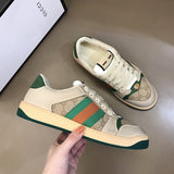 Gucci Fashion sneakers in soft grey premium leather build front view