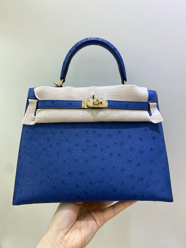 Side view of poised structured handbag