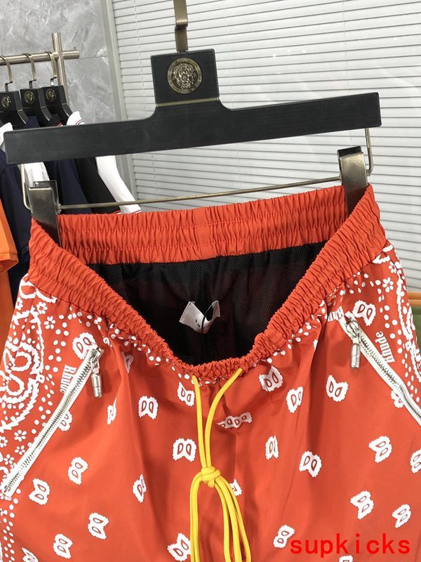Back view of Rhude luxury clothing with label-forward styling