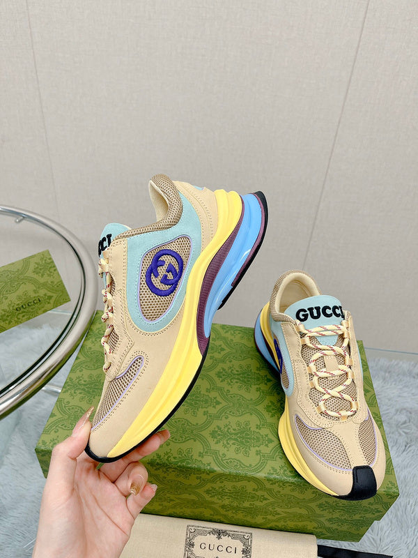 Gucci stone beige luxury sneakers view 5 classic court silhouette