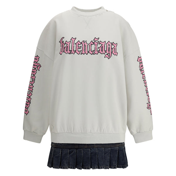 Balenciaga Hoodies? Balenciaga Women Sweatshirt Dress With Logo Premium Designer Casual Hoodie